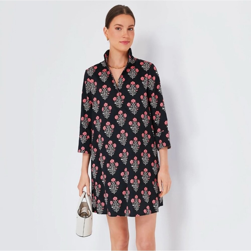 Tuckernuck Black and Pink Floral Mini Dress